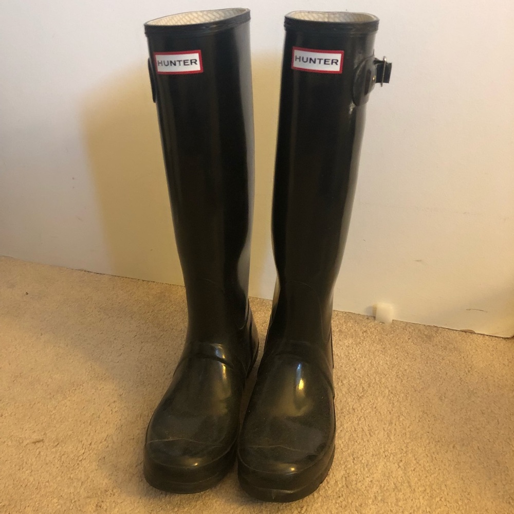 Black Hunter Rain Boots Size 8